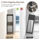 3-tier gray metal plant stand with drawer, featuring anti-tipping devices for stability, ideal for balcony or office.