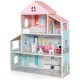 3-tier toddler dollhouse featuring 6 rooms, colorful wallpaper, and 8 furniture pieces for imaginative play.