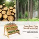Three-tier wooden vertical raised garden bed made of fir wood, ideal for flowers and vegetables, with drainage holes.