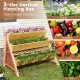 3-tier wooden vertical raised garden bed with A-shaped legs, ideal for growing flowers, vegetables, and herbs outdoors.