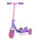 Purple 3-wheel scooter for kids with LED light-up wheels and wide anti-slip deck, perfect for stability and fun rides.