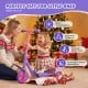 3-wheel purple scooter for kids with LED light-up wheels, anti-slip deck, promoting balance and coordination.