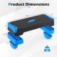 3-in-1 aerobic step platform with dimensions 27"x11"x4", supports 660 lbs, includes stackable risers for versatile.