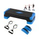 3-in-1 aerobic step platform set in blue with stackable risers and balance trainers for versatile home workouts.