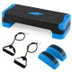 3-in-1 aerobic step platform set in blue with risers and balance trainers for versatile home workouts and stability.