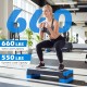 3-in-1 aerobic step platform set with adjustable height, supporting up to 660 lbs, ideal for home workouts.