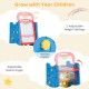 3-in-1 blue art easel for kids features adjustable height, double-sided boards, and ample storage for creative play.