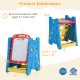 3-in-1 blue art easel for kids features a double-sided magnetic board, adjustable height, and ample storage for creative play.