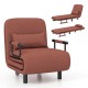 Brown 3-in-1 convertible sofa bed with 5-position adjustable backrest and removable lumbar pillow for versatile comfort.