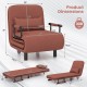 3-in-1 convertible sofa bed in brown with adjustable backrest, measuring 25" x 31" x 29.5", perfect for versatile use.