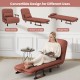 3-in-1 convertible sofa bed in brown, shown as a chaise lounge with adjustable backrest and removable lumbar pillow.