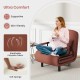 3-in-1 convertible sofa bed in brown with adjustable backrest and lumbar pillow, designed for ultimate comfort and.