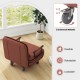 Brown 3-in-1 convertible sofa bed with adjustable backrest and lockable wheels for flexible mobility and comfort.