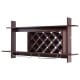 Wall-mounted wine rack with space for 10 bottles and 3 glasses, featuring a rustic finish for stylish storage.