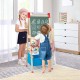 Adjustable 3-in-1 kid easel with chalkboard and whiteboard, featuring colorful accessories for creative play.