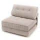 Beige 3-in-1 folding sofa with bolster, convertible to a bed, featuring premium sponge filling and anti-slip bottom.