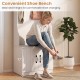 Shoe bench from the 3-in-1 Hall Tree, featuring a 19” seat height for comfortable shoe changing in white finish.