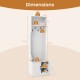3-in-1 hall tree with bench and storage dimensions, featuring multiple hooks and adjustable shelves for organization.