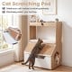 3-in-1 hidden cat house cabinet with scratching pad, removable cushion, and storage for organized pet essentials.