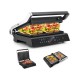 3 in 1 indoor electric panini press grill with LED display, featuring non-stick plates and adjustable lid for versatile.