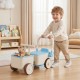 Kids 3-in-1 ride-on push car in blue with storage basket, perfect for walking, sliding, and organizing toys.