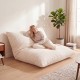 Large beige 3-in-1 bean bag chair in soft corduroy fabric, perfect for lounging, reading, or relaxing in any room.