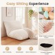 Large 3-in-1 bean bag chair in beige with soft crushed sponge filling, perfect for lounging or relaxing in any room.