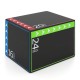3-in-1 plyometric box with height options of 16, 20, and 24 inches, featuring a soft PU cover for safe workouts.