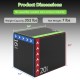 3-in-1 plyometric box with dimensions 16 x 20 x 24 inches, lightweight design for easy transport and versatile workouts.