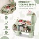 Dinosaur-shaped 3-tier kids bookshelf in green with open shelves for toys, books, and knick-knacks, ideal for nurseries.