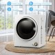 Clothes dryer with compact design, see-through window, and 4 drying modes for efficient laundry in modern bathrooms.