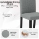 Mid-century modern dining chair with gray breathable polyester fabric and 4" thick cushion, perfect for dining areas.