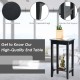 Black 2-tier end table with solid wood legs, ideal for bedside or sofa side storage in a stylish and compact design.