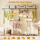 Closet organizer system with 7 shelves and 5 hanging rods in grey, ideal for laundry and bedroom storage solutions.