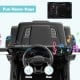 Dashboard view of the 12V kids ride-on truck car with music and horn buttons, designed for safe and fun driving.
