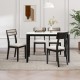 Set of 4 modern dining chairs with tilt backrest, black rubber-wood legs, and padded cushions for dining room comfort.