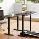Close-up view of the ergonomic electric standing desk's quiet motor and robust metal frame supporting up to 200 lbs.