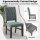 Mid-century modern dining chair with grey velvet upholstery, high back, and wide seat for optimal comfort and support.