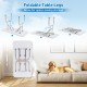 Foldable dog grooming table featuring height adjustable arms, sturdy frame, and space-saving legs for easy storage.
