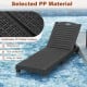 Black outdoor PP chaise lounge chair with adjustable backrest, perfect for sunbathing and easy to clean.