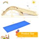 3-in-1 kids climber set featuring a wooden arch, ramp, and blue mat, ideal for play and development, supports 132 lbs.