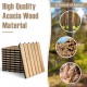 Acacia wood interlocking tile flooring, 10 pieces, 12 x 12 inches, weather-resistant for garden or balcony use.