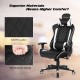 Massage gaming chair featuring soft PVC leather, high resilience sponge, and lumbar support for ultimate comfort.
