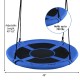 Blue 40-inch flying saucer tree swing with adjustable height, durable 600D oxford fabric, holds up to 700 lbs for.