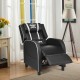 Black and white massage racing gaming recliner chair with adjustable backrest and extending footrest for ultimate.
