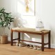 40-inch walnut wood bench with hand-woven seagrass seat, perfect for entryways and adding charm to home decor.