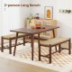 40-inch long wood bench with solid rubber wood frame and hand-woven seagrass seat, perfect for dining or entryways.