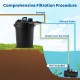 4000 gallons pond pressure bio filter with dual outlet design, UV light, and bio sponges for effective water filtration.