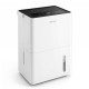 Compact 80 pint compressor dehumidifier with smart humidity control and child lock, ideal for up to 4000 sq.ft spaces.