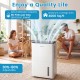4000 Sq.Ft 80 Pint dehumidifier with adjustable humidity settings, ideal for bedrooms and basements, featuring a child lock.
